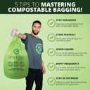 Simply Bio 13 Gallon Compostable Trash Bags Liners with Handle-Tie, Thick 0.87 Mil, 49.21 Liter, 60 Bags, Tall Kitchen Food Scrap Waste Bag, ASTM D6400, US BPI and OK Compost Home Certified