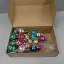 4 Pcs Christmas Tree Ball Floral Pick and Spray 15 Inch Multicolored Plastic Ball Branches Glossy Shapeable Stems Xmas Shatterproof Decor for Vase Tree Topper Wreath Garland Holiday Party