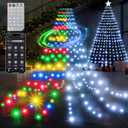 30 Modes Ring Christmas Tree Lights - 7.5Ft x 12 Lines 336 LED Easy App Control Color Changing Timer Remote (Cool White to Multicolor)