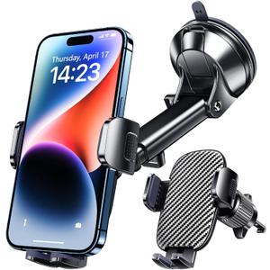 Qifutan Phone Holders for Your Car Cell Phone Mount for Car Mount Windshield Dashboard Air Vent Universal Hands Free Automobile Cell Phone Holder Fit for iPhone Smartphone Camera Mounts
