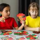 Soulchen 30 Set Glitter Mosaic Turkey Craft Thanksgiving Fall Turkey Craft Kit DIY Glitter Mosaic Ornament Make Your Own Autumn Crafts for Harvest Party Classroom Home Activities Gift Project