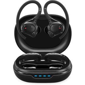 iLive IAEBTW53B Bluetooth True Wireless Earbuds with Built in Mic, IPX7 Waterproof, Charging Case, and Bluetooth 5.3 (Black)
