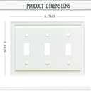 Wall Plates, Duplex Outlet Covers, Toggle Light Switch Plates, Decorator Light Switch Cover, Bamboo Fiber Material Wall Plate, Standard Size Wall Plates of various styles, White (3 Gang Toggle 1 Pack)