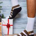 Eurzom 4 Pairs Novelty Sandal Socks for Men Funny That Look Like Shoes Gifts Birthday Hilarious Gag Crew Socks Gifts for Men Father Boyfriend