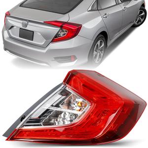 Brake Tail Lights for Honda Civic Sedan 2016 to 2021 - Rear Taillight Assembly Replacement for 33500-TBA-A01 and HO2805110 - Tail Lamp for Passenger Right Side - Bulbs Included