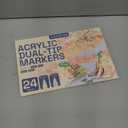 ARTISTRO 24 Pastel Dual-Tip Acrylic Paint Markers - Brush + Fine Tip Combo - Multi-Surface Paint Pens in Soft Colors