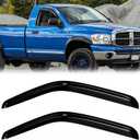Window Rain Guards Compatible 2002-2008 Dodge Ram 1500 for 03-09 Ram 2500 3500 (Regular Standard Single Cab Only) 2PC Side Wind Deflector Visors Shade Vent