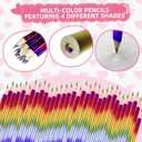 2 x 28 Pack Valentines Day Cards Gifts for Kids School, Greeting Cards with Rainbow Pencils & Pencil Sharpener, Cute Animal Classroom Exchange Cards, Valentine Party Favors for School Valentines Day (White)