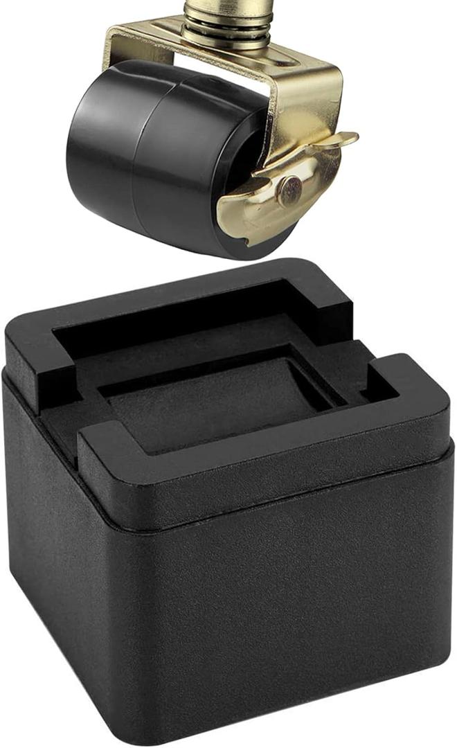 BTSD-home 3 Inch Heavy Duty Bed Risers Adjustable Bed Lifts Fits to All Wheels of Furniture, Sofa, Table and Couch 4 Pack