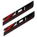 Pair Set Replacement for 15-19 Z06 Supercharged Emblem Badge Side (Black Red)