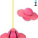 Pogo Jumper with Handle and Ball Pump, High Jump Toy Bounce Jump Trick Board Pogo Bouncing Ball Safe and Fun Pogo Stick for Kids Boys Girls and Adults (Pink)