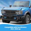 RAZPOY for Bronco Tow Hook Cover, Front Bumper Tow Hooks Hitch Accessories fit for Ford Bronco 2021-2024, Light Blue (Not for Bronco Sport)