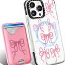Toycamp for iPhone 16 Pro Max Case - Compatible with Magsafe Credit Card Holder Wallet Magnetic Cute Women Teen Girls Kawaii Girly Unique Bow Design Phone Cover for Apple 16 Promax 6.7"