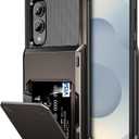 Vofolen for Samsung Galaxy S25 Edge Case Wallet with Card Holder Dual Layer Heavy Duty Shockproof Hidden Flip 4-Card Slots Large Storage Protective Galaxy S25 Edge Wallet Case for Women Men, Gun Metal