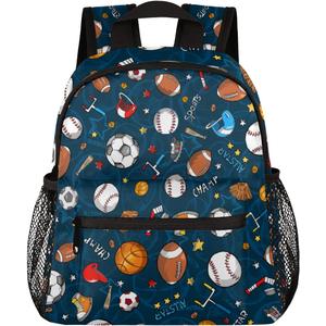 OSAM SPACE Sports Ball Backpack for Boy Basketball Football Small Backpack 12 Inche for Kids,Toddler Backpack with Chest Strap