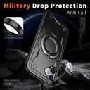 2 x 360 Spin Magnetic Kickstand Case for iPhone 16 Plus [Compatible with MagSafe] [Sturdy & Versatile Stand] Military-Grade Drop Protection Anti-Fingerprint Anti-Scratch, Black