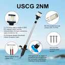Telescoping Boat Stern Light - 29.5-44 Inches Adjustable Marine Anchor Light with Angled Base, White LED Navigation Light,2-Pin Plug-in Base,12-24V DC