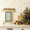 Christian Jesus Kitchen Towels, Green Striped Bible Verse Decorative Hand Tea Towels for Bathroom, Praise God from Whom All Blessings Flow Religious Dish Towel Dishcloth, 16x24 Inch