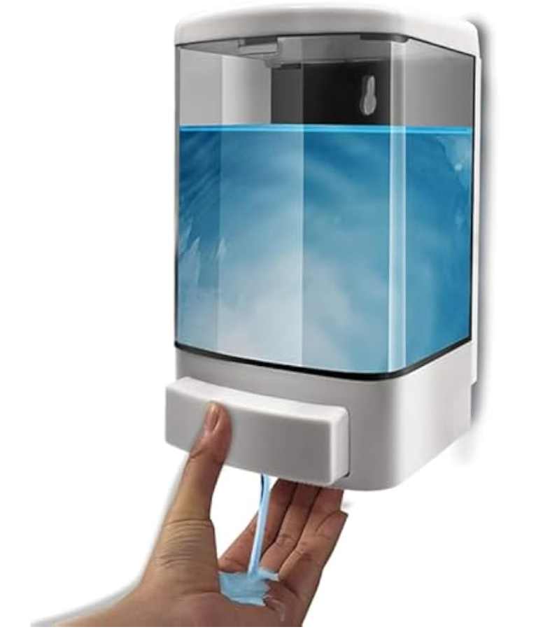 Soap Dispenser Wall Mount, 1000ML Commercial Manual Soap Dispenser Wall Mounted for Bathroom Kitchen Hotel, Shampoo Container Plastic