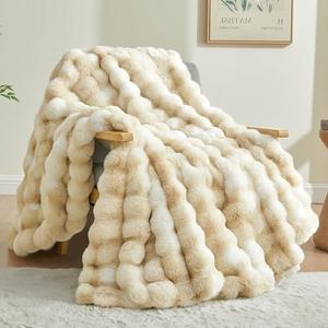 Amazon.com: BEDELITE Faux Fur Throw Blanket for Couch, Decorative Tie-Dye Khaki Plush Bubble Blanket - Super Soft & Cozy Fluffy Faux Rabbit Fur Blanket for Women Gift, 50x60 Inches : Home & Kitchen