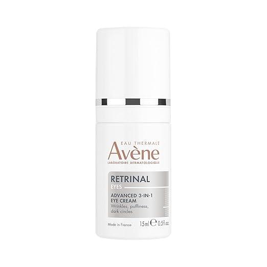 Avène Retrinal EYES Advanced 3In1 Eye Cream, Retinal eye cream, Powered by Retinaldehyde & Hyaluronic Acid, Helps smooth wrinkles, minimizes undereye puffiness & dark circles, eye cream antiaging