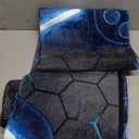 NTBED Game Console Area Rug for Bedroom Sofa Playroom Gaming Geometric Bedside Rugs Gamer Decorative Floor Mat Carpet (3x5 Feet, Blue)