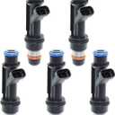 Fuel Injector Fit for Isuzu Ascender GMC Canyon Envoy Chevy Colorado Trailblazer Buick Rainier H3 Saab 2004-2007 Replace 12589465 Black 5PCS