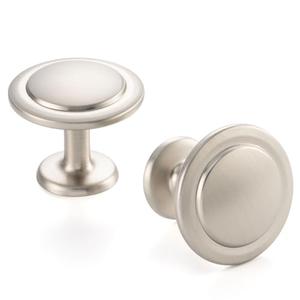 ASKANO 10 Pack 1-1/4 Inch, Round Brushed Nickel Cabinet Knobs Satin Nickel Drawer Knobs Silver Cabinet Pulls, ZK2409 Solid Kitchen Hardware for Cabinets Drawers Bedroom Dresser Bathroom Cupboard