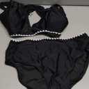 BMJL Women's Bikini Sets V Neck High Waisted Swimsuits Shell Stitched Cheeky Two Piece Bathing Suit XL