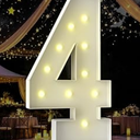 Marquee Numbers, 4FT Marquee Light up Numbers,LED Light Up Number 4 DIY Party decorations, elevate your events with marquee letters 4 feet tall, perfect for Party, Birthday, Baby Shower