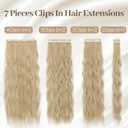 KooKaStyle Hair Extensions, 7PCS Clip in Long Mermaid Wavy Hair Extensions Thick Natural Hairpieces Double Weft for Women Full Head (20 Inch, Dirty Blonde)