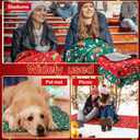 2 Pack Christmas Outdoor Blankets Gifts 78 x 55 in Stadium Blankets Windproof Waterproof Fleece Christmas Picnic Blanket for Campers Sports Fans(Stylish)