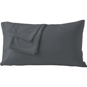 Pillowcases King Gray Set of 2 Envelope Closure End Easy Fit for All Season Soft and Breathable Material Machine Washable & Durable, Easy Fit