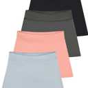 Real Essentials 4 Pack: Girls' Active Athletic Skort - Tennis Golf Skirt for Kids with Shorts Lining (4-16) (S)