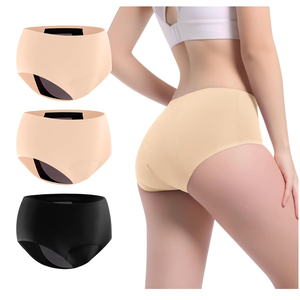 VOXSHE Incontinence Underwear for Women Washable Leak Proof for Women 5oz High Absorbent Womens Incontinence Panties for Bladder Leakage Protective Panties 3pk-L (Black/Beige/Beige)