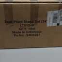 Teak 11.8" Round Dip Dyed Teak Stool | Wood Accent Side Table | Wood Plant Stand (24" Tall White)