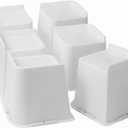 Bed Risers 1 inch, 2 inch, 3 inch, 4 inch, 6 inch, 8 inch Heavy Duty, Oversized Furniture Riser for Couch Sofa Table Chair Leg Frame Dorm, Support up to 6000 Lbs (White 6 Pack, 4 inch)