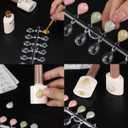 Tbestmax 720 Pcs Nail Polish Swatch Dots, Drop Shape False Nail Polish Color Display Tips with Adhesive Sticker for Nail Polish Training Practicing