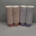 120 Pcs Western Cowboy Ice Cream Cups 12 oz Disposable Blue Red Bandana Paper Dessert Snack Bowl Western Bandana Food Yogurt Cup Container for Birthday Bachelorette Holiday Party Supplies