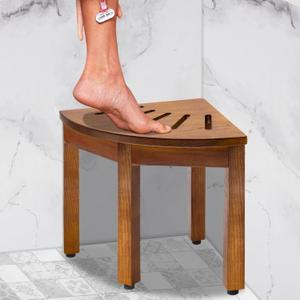 Corner Shower Foot Rest 12 in - Shower Seat for Inside Shower - Small Shower Bench, Shower Stool for Shaving Legs, Stool for Small Shower Spaces - Bath Seat, Spa Foot Rest Shaving Stool