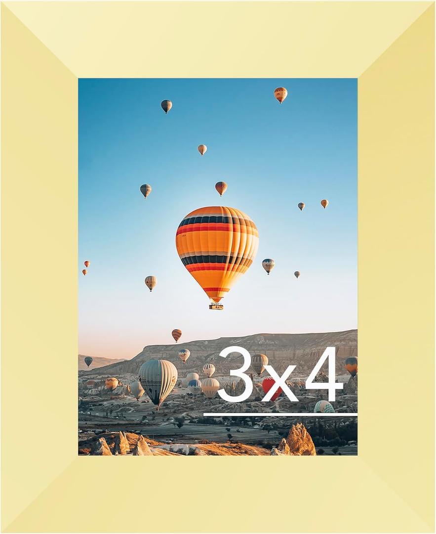 3x4 Picture Frame Gold for Wall Hanging or Tabletop, Wall Mounting Horizontally or Vertically, 3 x 4 Wall Gallery Poster Photo Frame with Shatter Resistant Plexiglass, Gold