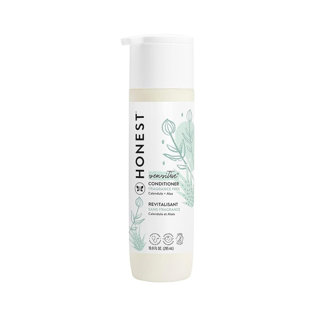 The Honest Company Silicone-Free Conditioner, Gentle, Hypoallergenic, Naturally Derived Ingredients, Fragrance-Free for Sensitive Skin, 10 fl oz