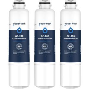 GLACIER FRESH DA29-00020B Refrigerator Water Filter Compatible with Samsung DA29-00020A/B, DA29-00020B-1, HAF-CIN/EXP, 46-9101, RF4267HARS For French Door Fridge Kitchen (3 PACK)