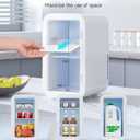 BEICHEN Mini Fridge,6 Liter / 8 Can Small Fridge for Bedroom, Car, Office & Dorm, 110V AC/DC Portable Thermoelectric Cooler & Warmer for Skincare, Food, Drinks, White