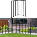 Deck Railing Kit, Metal Porch Railing with Right-Angle Connectors for Flat Surfaces, Outdoor Guard Rail Handrail for Deck, Balcony, Patio, Black