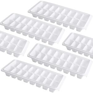 6 Pack White Ice Cube Tray, Size 3"L x 2"W x 0.5"H