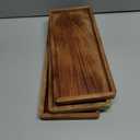 NIRMAN Acacia Wood Rectangular Wooden Platters for Home Decor, Food, Vegetables, Fruit, Charcuterie, Appetizer Serving Tray (13" x 5.5" x 0.75") (Set of 3)