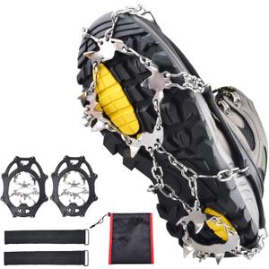 Azarxis Walk Traction Ice Snow Cleat Treads Grips Grippers Crampons Creepers with 19 Spikes for Shoes Boots Men Women Walking Climbing Hiking Fishing Heavy Duty Anti Slip Stainless Steel