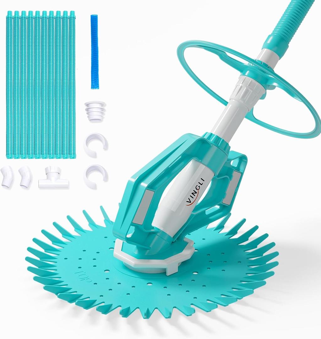 VINGLI Pool Cleaner, Automatic Wall-Climbing Pool Vacuum - Shining Blue