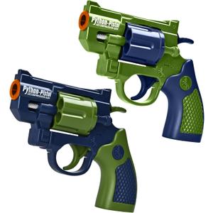2 Pack Toy Guns for Nerf Revolver Gun - Mini Realistic Revolver Pistol Toy Blaster Gun for Boy Ages 6 7 8 9 Year Old Indoor Outdoor Present for Adult Kid Holiday Birthday (Green+blue)